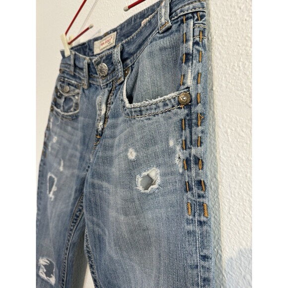 MEK Denim USA Jeans Easter Island Bootcut Men’s 30X34 Flap Pocket Distressed Y2K - Picture 7 of 16